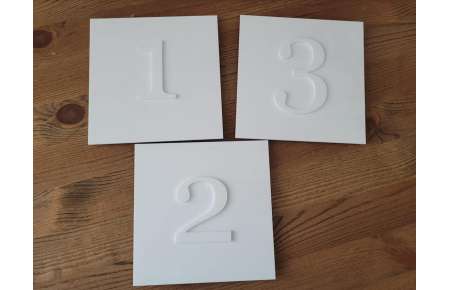 Čísla stolů 3D plexi bílá 1-11
